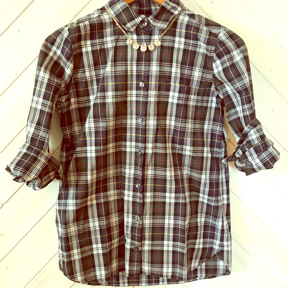 Plaid J. Crew button up
